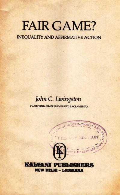 Fair game? inequality and affiermative action
