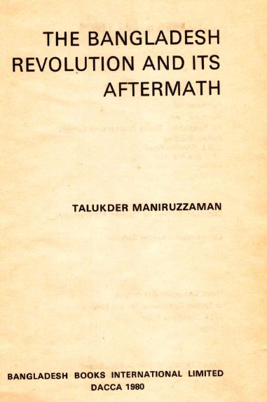 The Bangladesh revolution and its aftermath