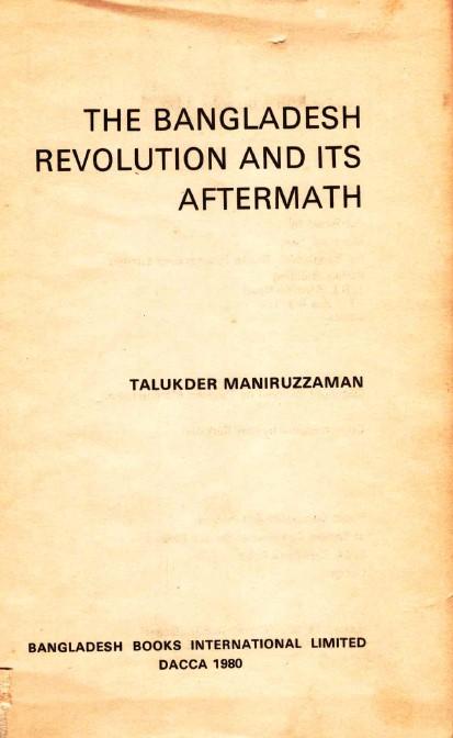 The Bangladesh revolution and its aftermath