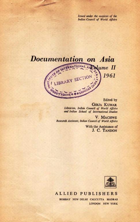 Documentatio on Asia   Vol. ii