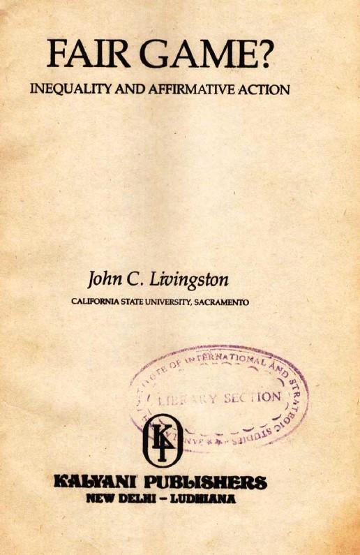 Fair game? inequality and affiermative action